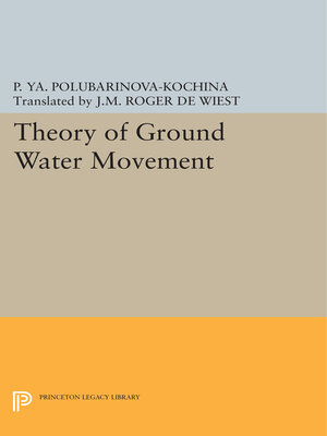 cover image of Theory of Ground Water Movement